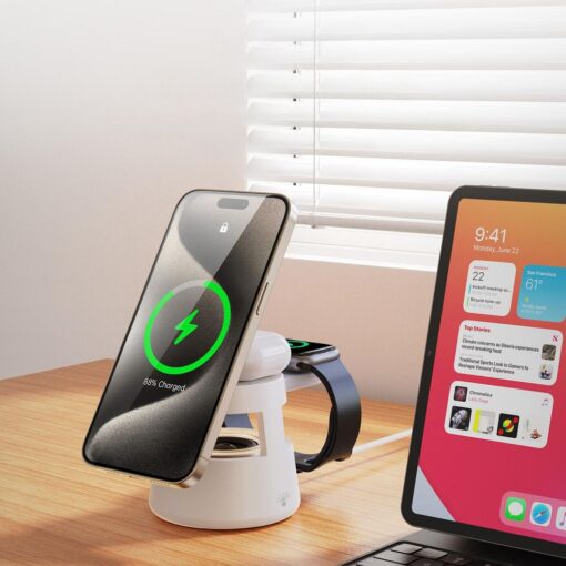 DUZZONA W23 5-in-1 Magnetic Wireless Charging Station with Bluetooth Speaker – Bild 6