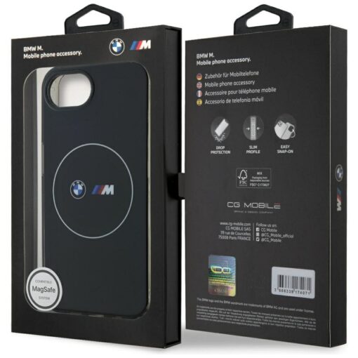 BMW case for IPHONE 16e (SE 4 2025) compatible with MagSafe BMHMPSE424HBMKH (IML Metal White Circle) black – Bild 9