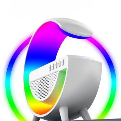 Wireless LED speaker with wireless charging G500 white – Bild 4