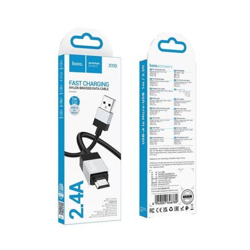 HOCO cable USB A to Micro USB 2,4A X110 1 m black – Bild 6