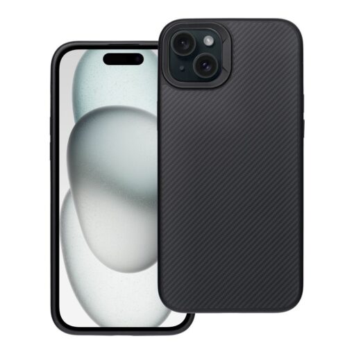 Carbon Elite Mag Cover compatible with MagSafe for IPHONE 15 PLUS black