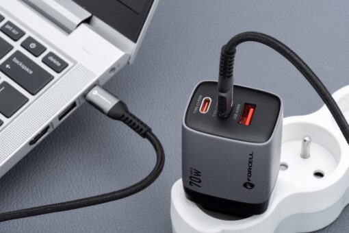 FORCELL F-ENERGY GaN III VT-37 Netz-Ladegerät mit LCD-Display 2 x Typ C + USB A PD QC4.0 SAM SFC2.0 3.45A 70W grau – Bild 10