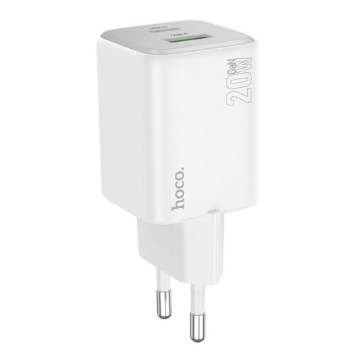 HOCO USB A + Typ C PD QC 3A 20W Netz-Ladegerät N41 weiß – Bild 4