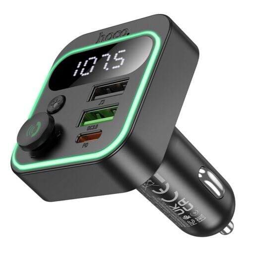 HOCO car transmitter FM bluetooth 2 x USB A + Type C PD QC3.0 20W E85 black – Bild 3