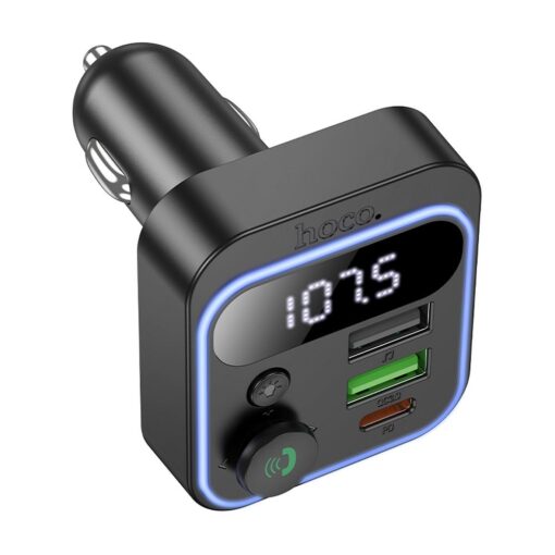 HOCO car transmitter FM bluetooth 2 x USB A + Type C PD QC3.0 20W E85 black – Bild 4