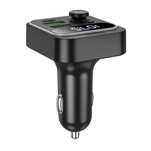 HOCO car transmitter FM bluetooth 2 x USB A + Type C PD QC3.0 20W E85 black – Bild 5