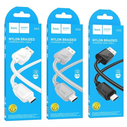 HOCO cable USB A to Micro USB 2,4A X113 1 m gray – Bild 6