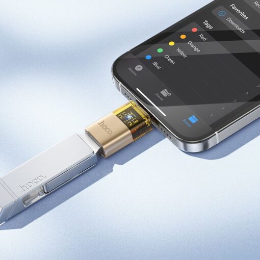Adapter OTG USB C to USB A Hoco UA36B gold – Bild 6