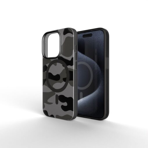 FORCELL F-PROTECT Levels with Dual Layer 4D technology, Military Drop-Test compatible with MagSafe for IPHONE 16 PRO black camo – Bild 5