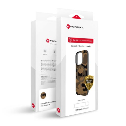 FORCELL F-PROTECT Levels with Dual Layer 4D technology, Military Drop-Test compatible with MagSafe for SAMSUNG S25 desert camo – Bild 7