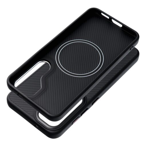 Carbon Elite Mag Cover compatible with MagSafe for SAMSUNG S25 black – Bild 3