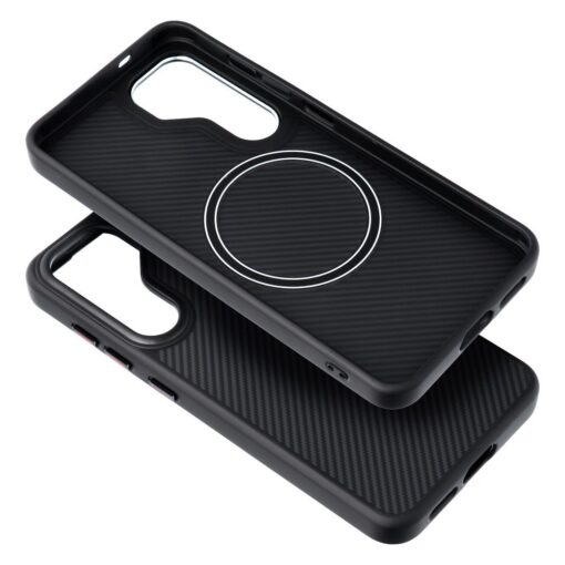 Carbon Elite Mag Cover compatible with MagSafe for SAMSUNG S25 black – Bild 5