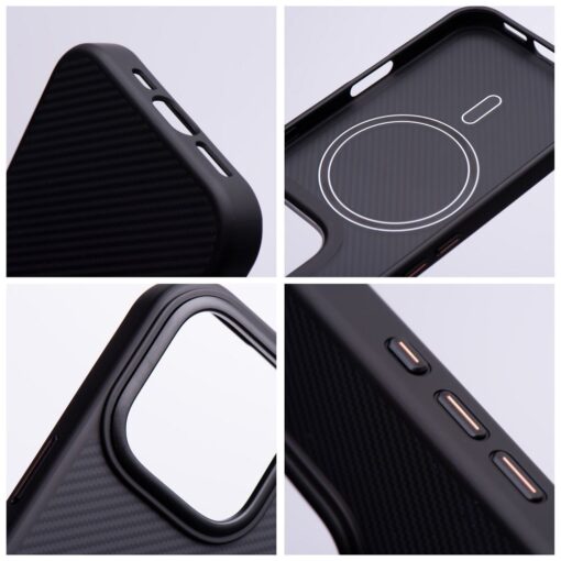 Carbon Elite Mag Cover compatible with MagSafe for IPHONE 16 PLUS black – Bild 6