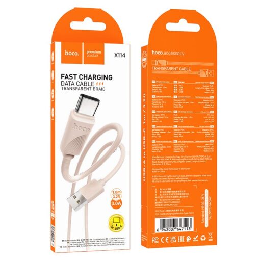 HOCO cable USB A to Lightning 2,4 A X114 1 m pink – Bild 5