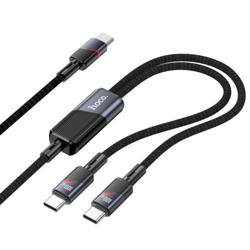 Cable 2in1 USB C to USB C / USB C Hoco 5A 100W 1,2 m U139 black – Bild 3