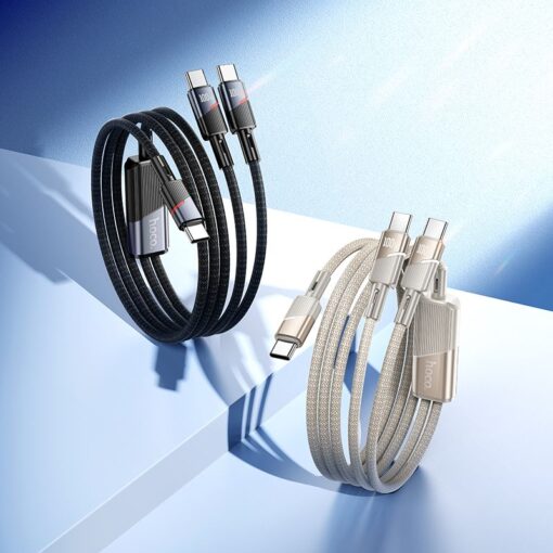 Cable 2in1 USB C to USB C / USB C Hoco 5A 100W 1,2 m U139 black – Bild 5