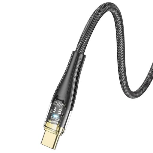 Cable USB A to USB C Hoco 2,4A 1,2 m U121 black transparent – Bild 7
