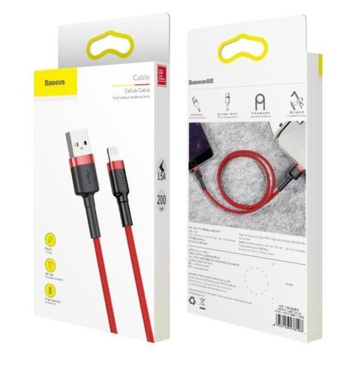 BASEUS kabel USB Cafule Lightning 1,5A 2 metr red CALKLF-C09 – Bild 11
