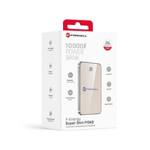 FORCELL F-ENERGY F10K8 Super Slim powerbank compatible with MagSafe PD3.0 QC4.0 15W 10000 mAh titanium desert – Bild 12