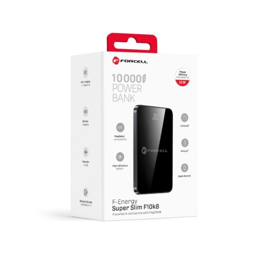 FORCELL F-ENERGY F10K8 Super Slim powerbank compatible with MagSafe PD3.0 QC4.0 15W 10000 mAh black – Bild 11