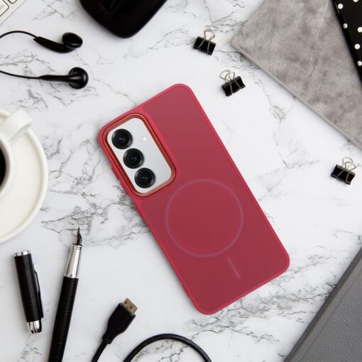 FRAME MAG COVER Case compatible with MagSafe for SAMSUNG S25 magenta – Bild 4
