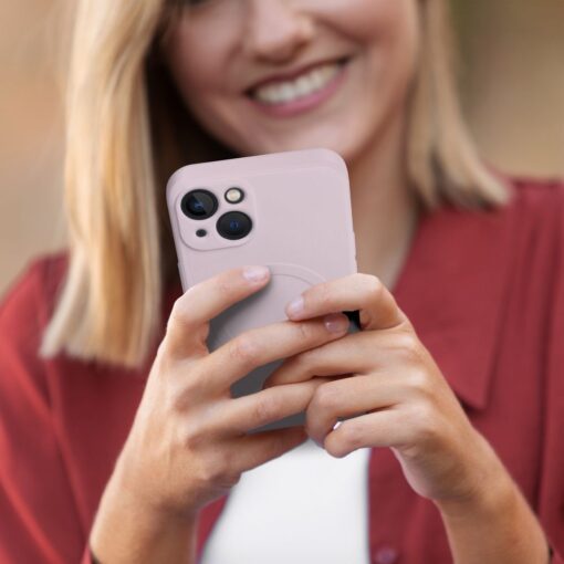 SILICONE MAG COVER (großes Loch) kompatibel mit MagSafe für IPHONE 17 Pro Max rosa – Bild 5
