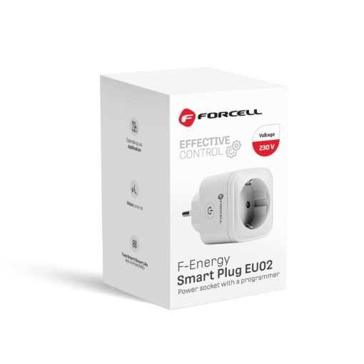 FORCELL F-ENERGY EU02 Smart Plug 230V with WiFi, programmer and Tuya/Amazon Alexa support - white – Bild 3