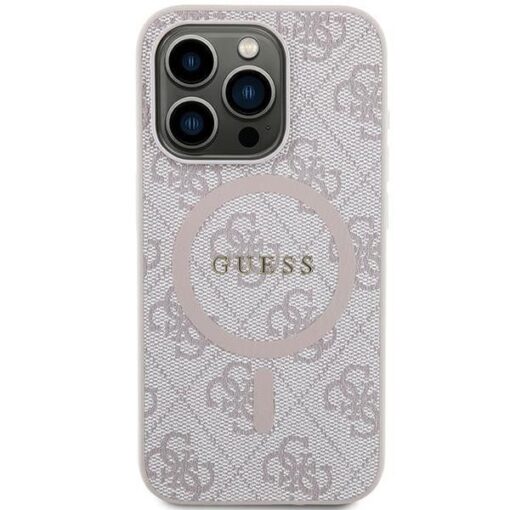 Echtes GUESS Case GUHMP13XG4GFRP für iPhone 13 Pro Max (Kompatibel mit Magsafe / 4G Ring classic logo / rosa) – Bild 4