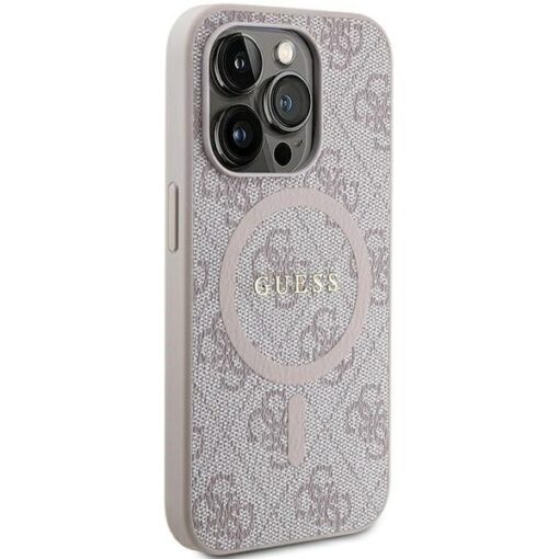 Echtes GUESS Case GUHMP13XG4GFRP für iPhone 13 Pro Max (Kompatibel mit Magsafe / 4G Ring classic logo / rosa) – Bild 5