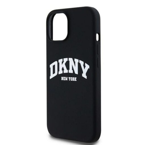 DKNY Handyhülle für IPHONE 15 kompatibel mit MagSafe DKHMP15SSNYACH (DKNY HC MagSafe Silicone W/White Arch Logo) schwarz – Bild 7