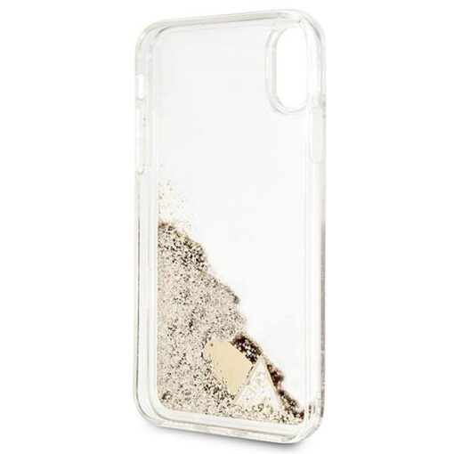 Echtes GUESS Case GUOHCPXGLHFLGO für iPhone X / Xs (Charms 2 Liquid Glitter / Gold) – Bild 3