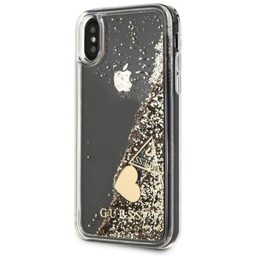 Echtes GUESS Case GUOHCPXGLHFLGO für iPhone X / Xs (Charms 2 Liquid Glitter / Gold) – Bild 5