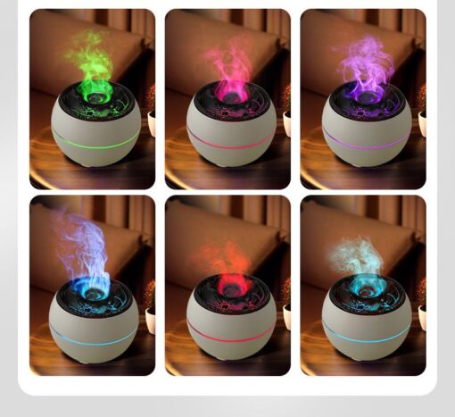 Aromatherapie-Luftbefeuchter/Diffusor mit farbiger Flamme Art Deco Modell SSP-A13 weiß – Bild 3