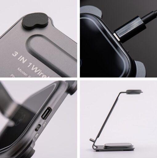 Forcell F-ENERGY Simply Charge 3in1 compatible with Apple Watch and Samsung Watch grey – Bild 5
