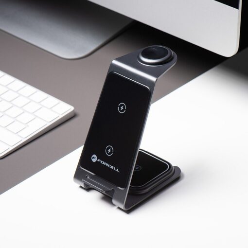 Forcell F-ENERGY Simply Charge 3in1 compatible with Apple Watch and Samsung Watch grey – Bild 6