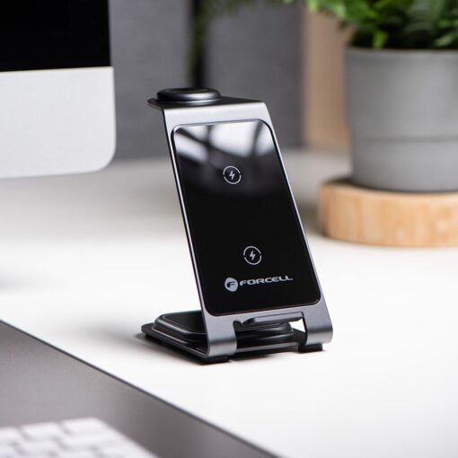 Forcell F-ENERGY Simply Charge 3in1 compatible with Apple Watch and Samsung Watch grey – Bild 7