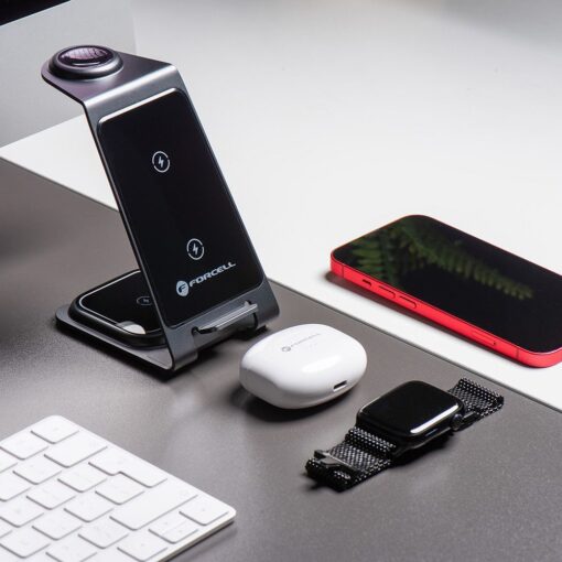 Forcell F-ENERGY Simply Charge 3in1 compatible with Apple Watch and Samsung Watch grey – Bild 8