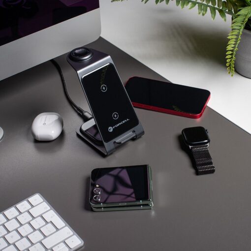Forcell F-ENERGY Simply Charge 3in1 compatible with Apple Watch and Samsung Watch grey – Bild 10