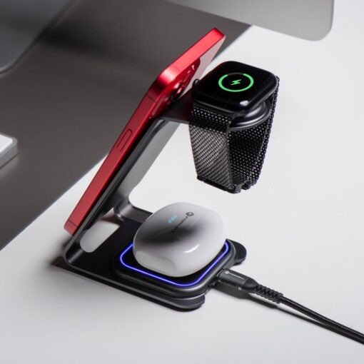 Forcell F-ENERGY Simply Charge 3in1 compatible with Apple Watch and Samsung Watch grey – Bild 11