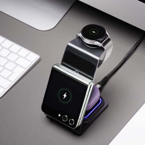 Forcell F-ENERGY Simply Charge 3in1 compatible with Apple Watch and Samsung Watch grey – Bild 12