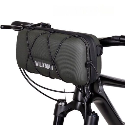 WILDMAN traveling bag for bike handlebars with zipper 2L GD8 green – Bild 3