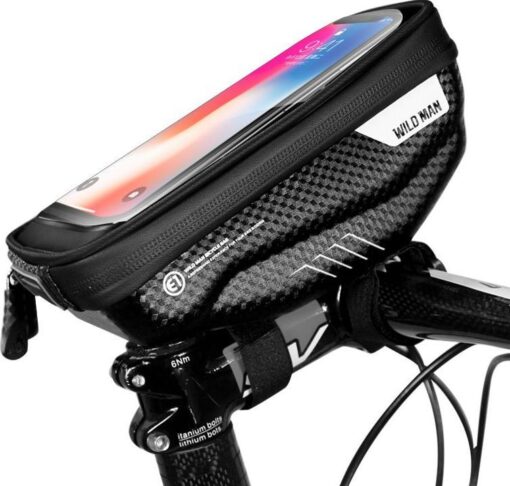 WILDMAN traveling bag for bike handlebars with zipper 1L (4 "- 7") E1 black – Bild 4