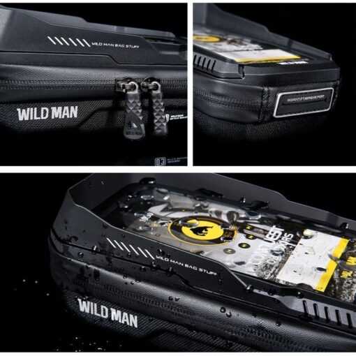 WILDMAN traveling bag for bike handlebars with zipper 0,5L (4 "- 7") XT3S black – Bild 7