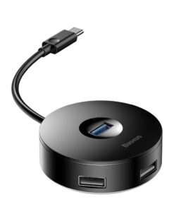 BASEUS HUB adapter przejściówka Typ C na USB3.0 + 3x USB2.0 do MacBook / PC szary CAHUB-G01