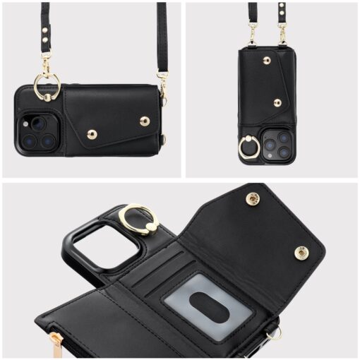 Wallet Case WONDER for IPHONE 15 black – Bild 7