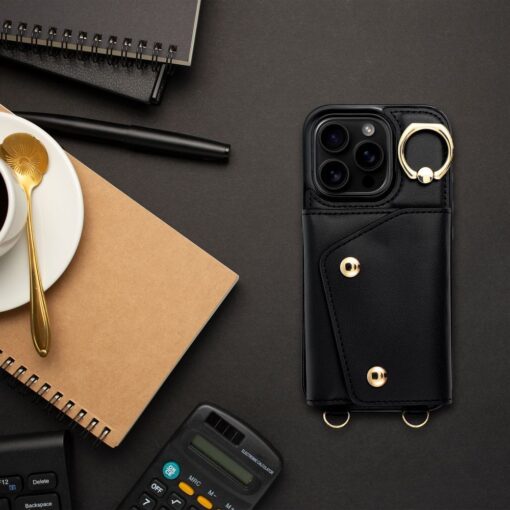 Wallet Case WONDER for IPHONE 13 black – Bild 6