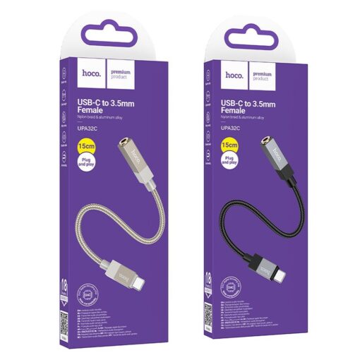 Adapter AUX USB C (male) to Jack 3,5 mm (female) Hoco UPA32C gold – Bild 7
