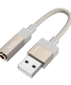 Adapter AUX USB A (male) to Jack 3,5 mm (female) Hoco UPA32D gold
