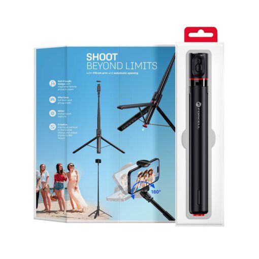 FORCELL F-GRIP F170XL automatic selfie stick with remote controler tripod black – Bild 10
