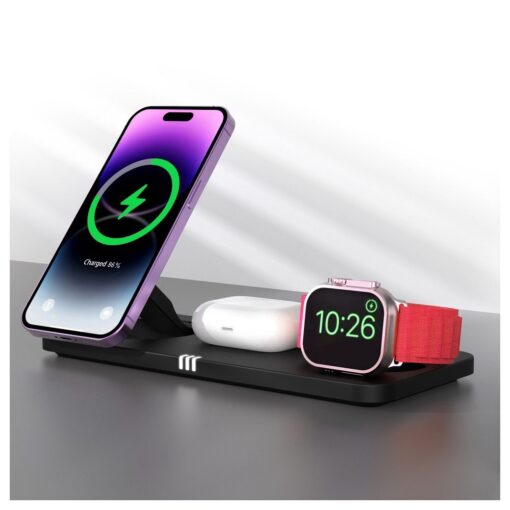 FORCELL F-ENERGY MagNetix 3w1 Qi2 20,5W wireless charger compatible with MagSafe black – Bild 6